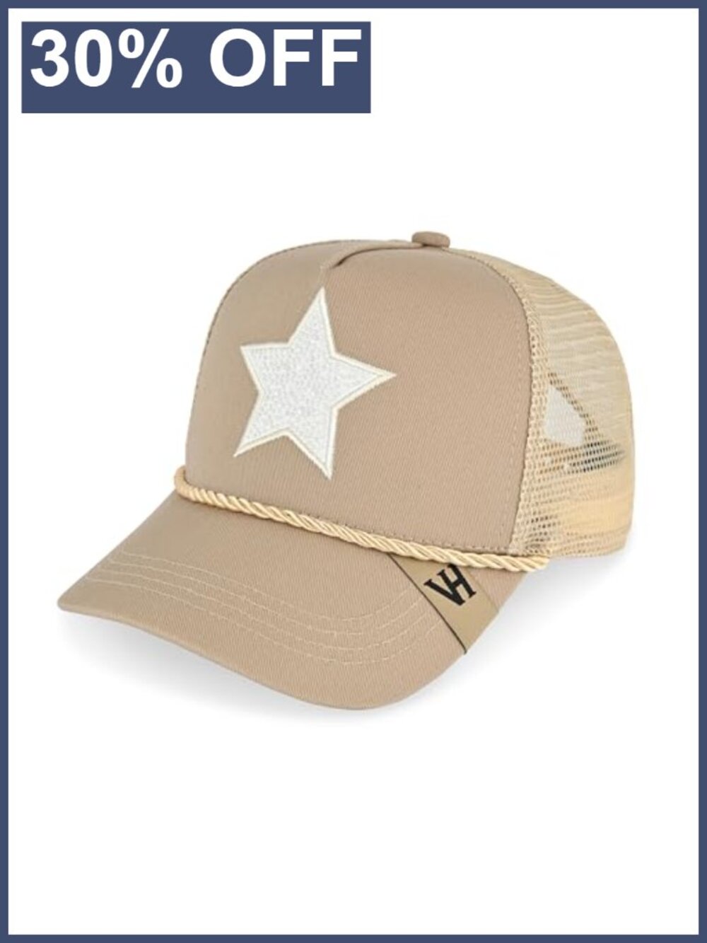 Pearl Star Trucker Hat Mesh Adjustable Snapback Baseball Cap